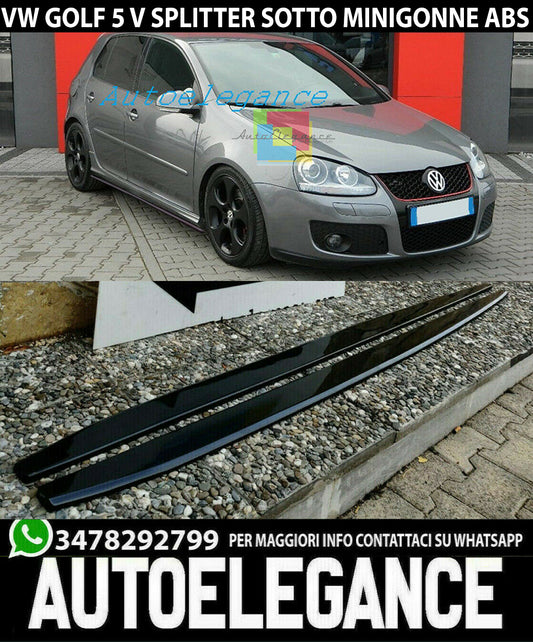 0476 - FLAPS SOTTO MINIGONNE LATERALI VW GOLF 5 V ABS NERO LUCIDO