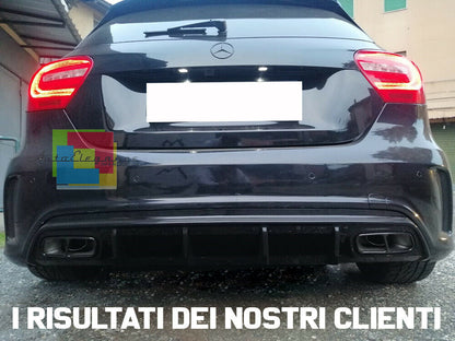 MERCEDES A-CLASS W176 AMG GLOSS BLACK ABS REAR DIFFUSER A45 LOOK