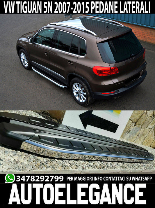 VW TIGUAN 2007-2015 PEDANE LATERALI SOTTO PORTA PROFILO CROMATO