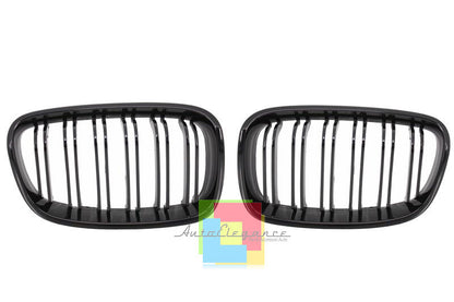 BMW SERIE 1 F20 2011-2014 GRIGLIE ANTERIORI NERE LOOK M DOPPIA STRISCIA CALANDRA AUTOELEGANCERICAMBI