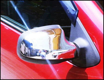 DACIA SANDERO I II 2008-2019 CALOTTE SPECCHIO ADESIVE CROMATE 3M ACCIAIO INOX AUTOELEGANCERICAMBI