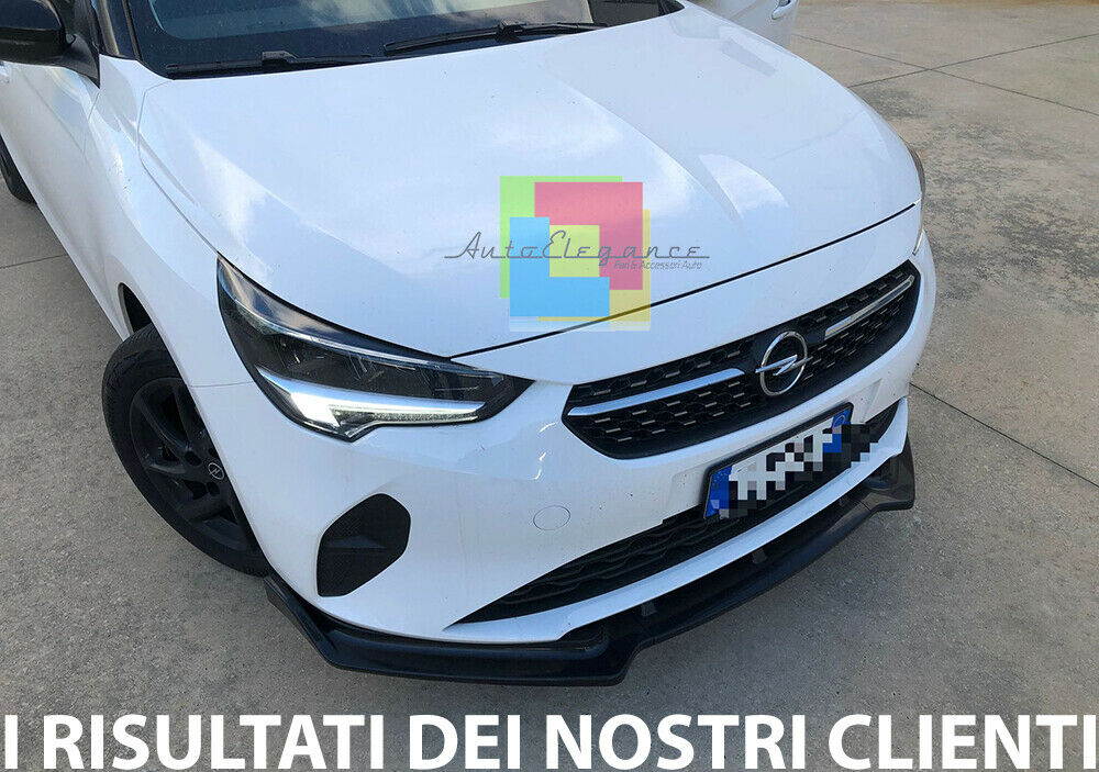 SPLITTER FOR OPEL CORSA F 2019+ FRONT BUMPER BLADE GLOSSY BLACK 0079