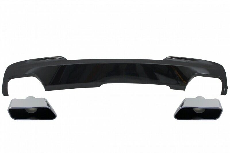 DIFFUSER &amp; EXHAUST TIPPER BMW 5 SERIES F10 F11 2011-2017 LOOK M-Tech 550i