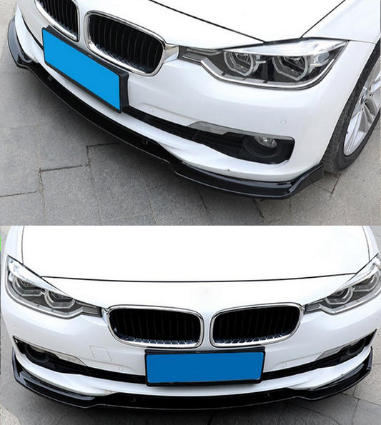 BMW SERIE 3 F30 F31 LAMA SOTTO PARAURTI ANTERIORE ABS LOOK SPORTIVO NERO LIP SPOILER AUTOELEGANCERICAMBI