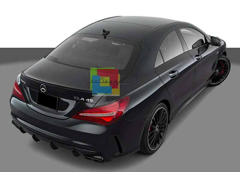 MERCEDES CLA W117 2013-2018 DIFFUSORE POSTERIORE ABS + TERMINALI CROMATI A45 AMG