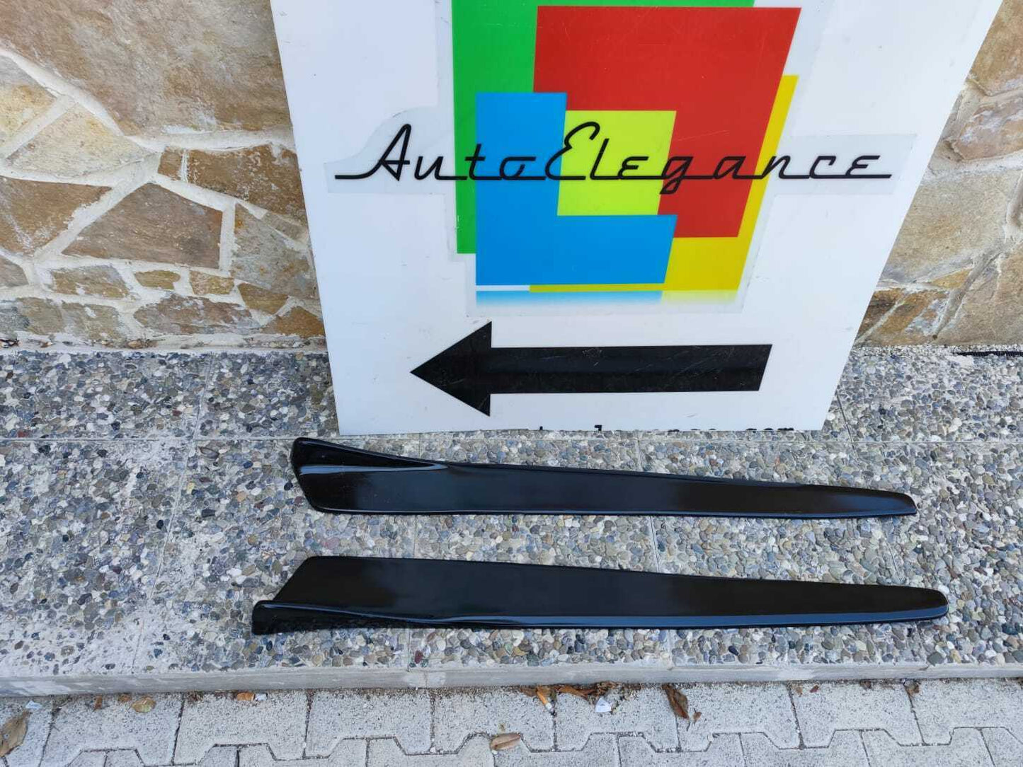 FIAT 500X FLAPS UNDER SIDE SKIRTS ABS / PLASTIC GLOSSY BLACK SPLITTER