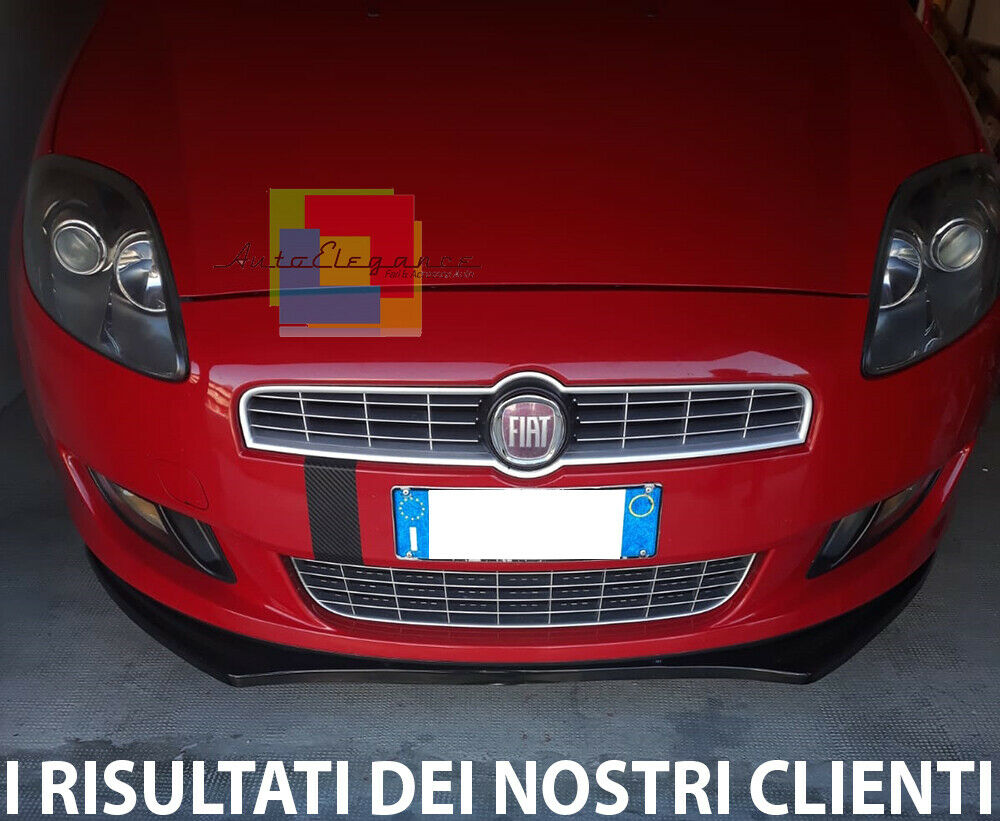 LIP SPOILER UNDER FRONT BUMPER FOR FIAT BRAVO II 2006+ BLACK ABS .-