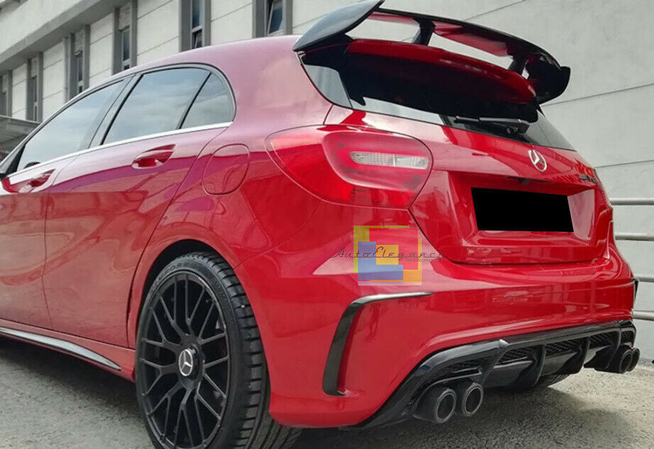 MERCEDES A-CLASS W176 2012-2018 AMG REAR DIFFUSER WITH CARBON LOOK TIP-PIPE