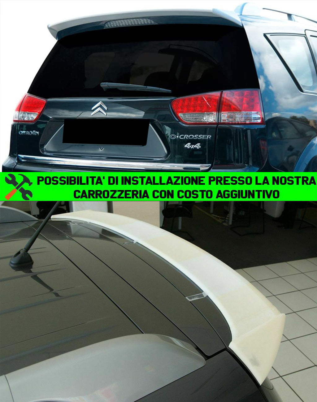 CITROEN C-CROSSER 2007-2012 SPOILER POSTERIORE SUL TETTO ABS AUTOELEGANCERICAMBI