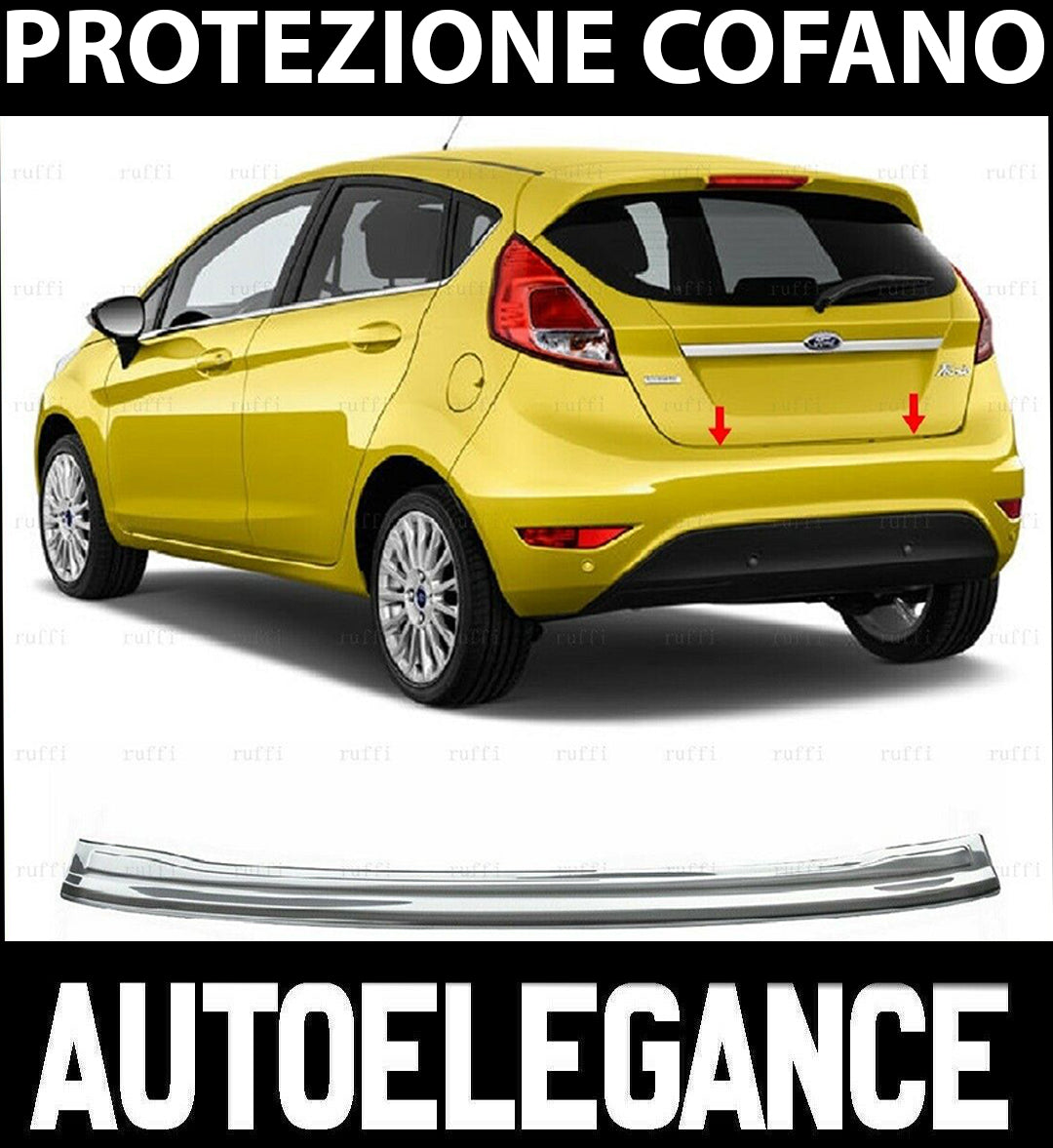 FORD FIESTA MK7 VII 08-17 REAR BUMPER PROTECTOR STAINLESS STEEL CHROME