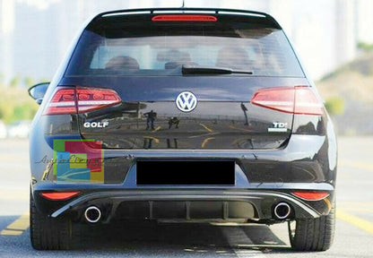 DIFFUSORE SOTTO PARAURTI POSTERIORE VW GOLF 7 2012-2016 IN ABS DOPPIO SCARICO 1+1