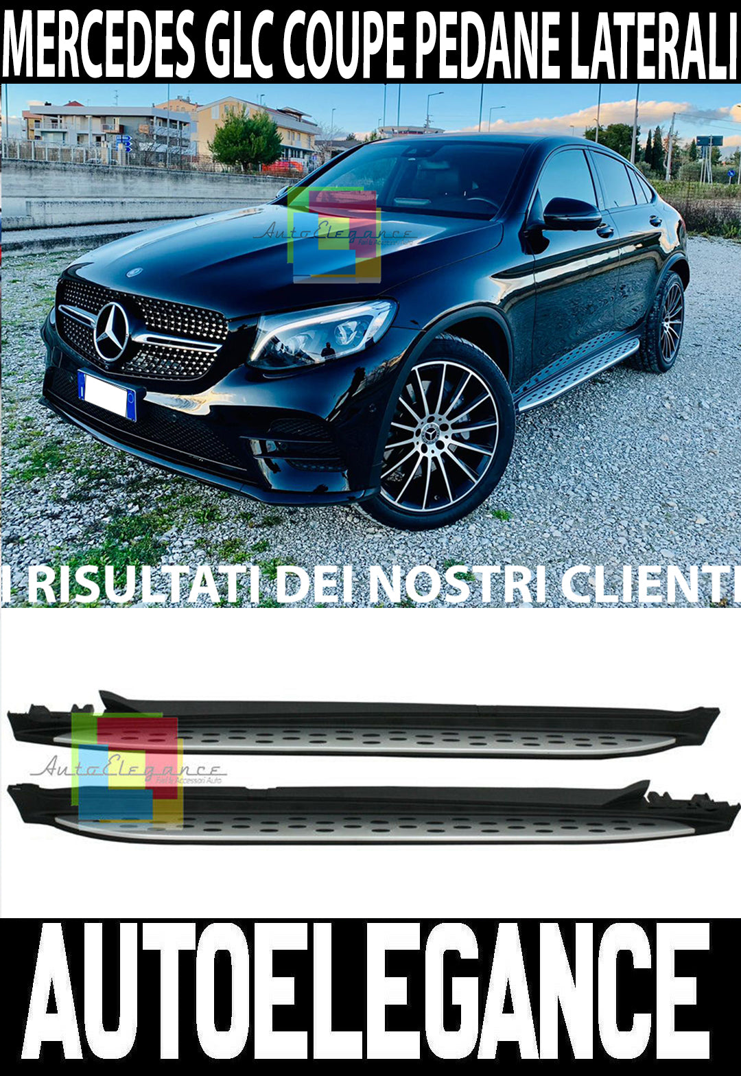 PEDANE LATERALI SOTTOPORTA DESIGN AMG PER MERCEDES GLC COUPE C253 2016+