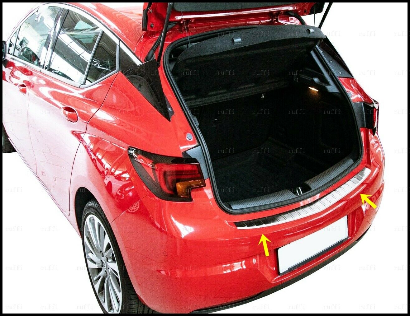 REAR HOOD PROTECTION FOR OPEL ASTRA K 2015+ STAINLESS STEEL CHROME MOULDING