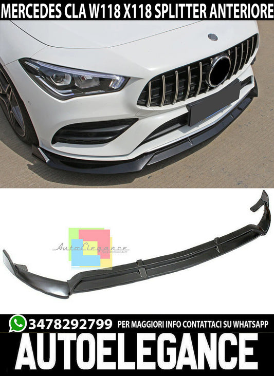 MERCEDES CLA W118 X118 AMG FRONT BUMPER SPLITTER GLOSS BLACK AMG LOOK
