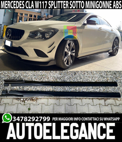 SPLITTER FOR MERCEDES CLA C117 BLADES UNDER SIDE SKIRTS ABS GLOSSY BLACK
