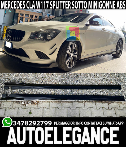 SPLITTER FOR MERCEDES CLA C117 BLADES UNDER SIDE SKIRTS ABS GLOSSY BLACK