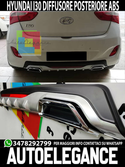 HYUNDAI I30 ABS UNDER BUMPER DIFFUSER RECTANGULAR RS TIP