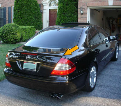 MERCEDES E-CLASS W211 REAR SPOILER HOOD GLOSS BLACK AMG LOOK ABS