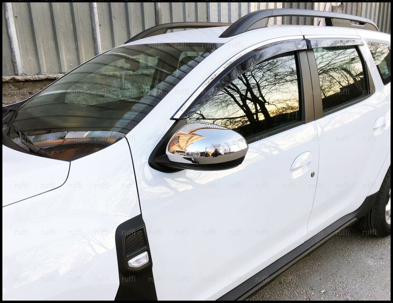 DACIA DUSTER II DAL 2018+ CALOTTE SPECCHIO ADESIVE CROMATE 3M ACCIAIO INOX AUTOELEGANCERICAMBI