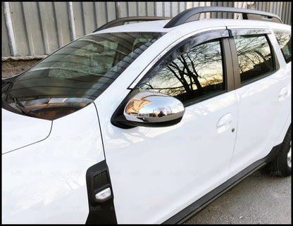 DACIA DUSTER II DAL 2018+ CALOTTE SPECCHIO ADESIVE CROMATE 3M ACCIAIO INOX AUTOELEGANCERICAMBI