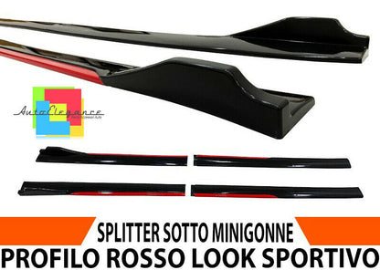 MERCEDES W213 W205 W204 SLK SL SPLITTER SOTTO MINIGONNE LATERALI SOTTOPORTA SPORTIVI ROSSO