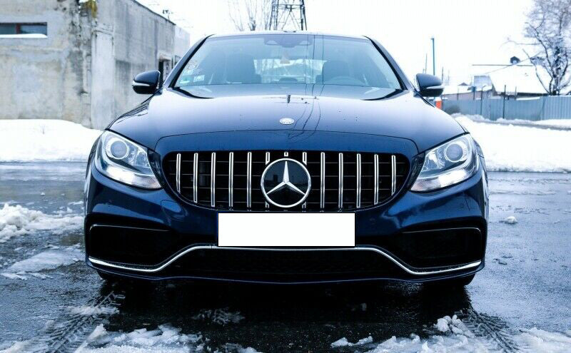 MERCEDES C-CLASS W205 2015+ AMG FRONT GRILLE SATIN PROFILES
