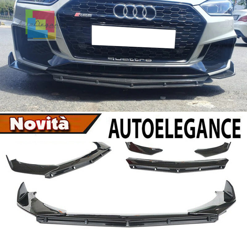 AUDI A5 COUPER SPORTBACK 2016+ SPOILER SOTTO PARAURTI LAMA RS5 NERO LUCIDO AUTOELEGANCERICAMBI