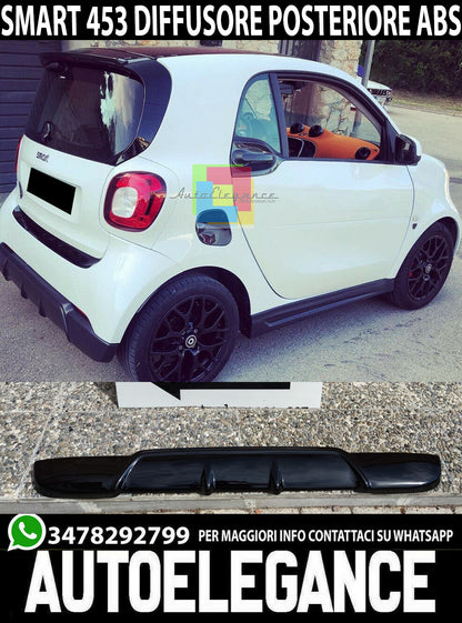 DIFFUSORE POSTERIORE PER SMART FORTWO 453 DAL 2014+ SPOILER ABS NERO