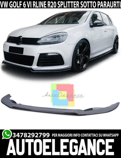 VW GOLF 6 RLINE R20 2008-2012 FRONT BUMPER ABS CARBON SPLITTER