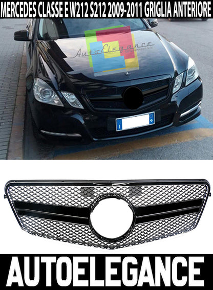 FRONT GRILLE MERCEDES E-CLASS W212 S212 2009-2012 BLACK AMG BLACK