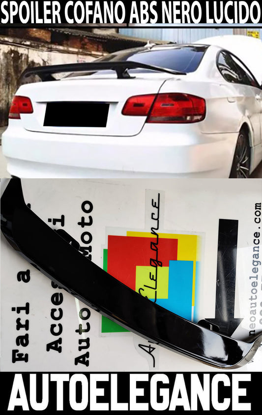 BMW SERIE 3 E90 E92 E93 SPOILER POSTERIORE ALETTONE COFANO ABS NERO LUCIDO AUTOELEGANCERICAMBI