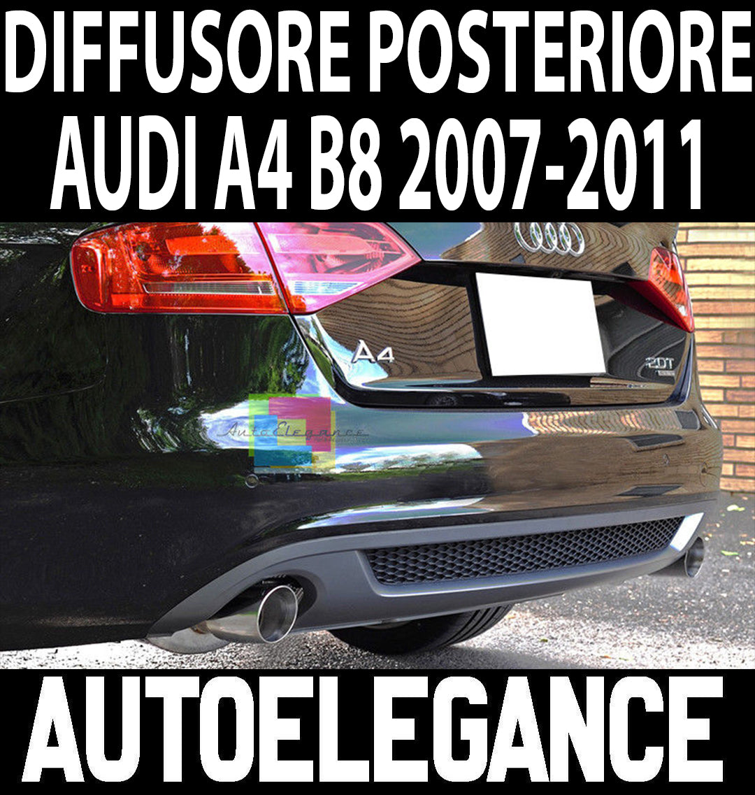 ESTRATTORE AUDI A4 B8 07-12 DIFFUSORE POSTERIORE SOTTO PARAURTI SLINE 2.7 3.0