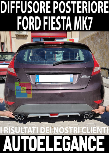 FORD FIESTA MK7 SOTTO PARAURTI POSTERIORE DIFFUSORE QUATTRO TERMINALI ABS -