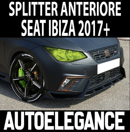 SEAT IBIZA V 2017+ SPLITTER SOTTO PARAURTI ANTERIORE NERO LUCIDO FR LOOK