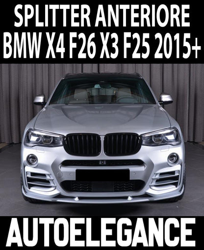 BMW X3 F25 X4 F26 DAL 2015+ LAMA SOTTO PARAURTI ANTERIORE SPLITTER AUTOELEGANCERICAMBI