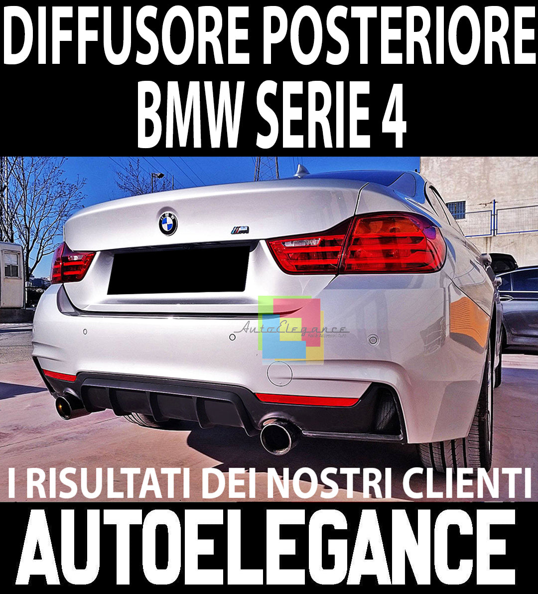 DIFFUSORE DUE SCARICHI BMW SERIE 4 F32 F33 F36 2013+ SOTTO PARAURTI POSTERE -