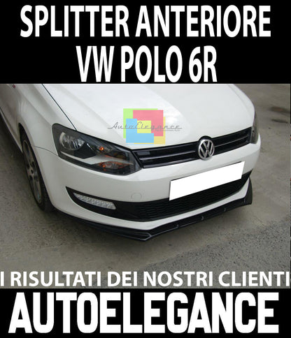 LIP SPOILER SOTTO PARAURTI ANTERIORE PER VW POLO 6R 6C 2009-2016 ABS SPLITTER
