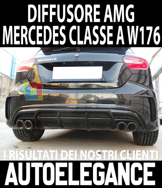 DIFFUSORE AMG LOOK MERCEDES CLASSE A W176 2012-2015 POSTERIORE ABS AMG A45