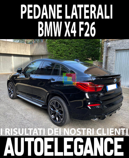 PEDANE LATERALI BMW X4 F26 2014+ SOTTO PORTA TOP QUALITA&apos; ALLUMINIO