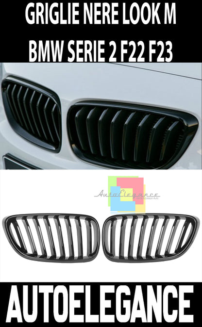 BMW SERIE 2 F22 F23 GRIGLIA ANTERIORE CALANDRA NERO LUCIDO LOOK M AUTOELEGANCERICAMBI