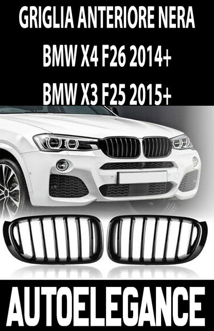 BMW X4 F26 X3 F25 2014+ GRIGLIE ANTERIORI NERE DESIGN M AUTOELEGANCERICAMBI