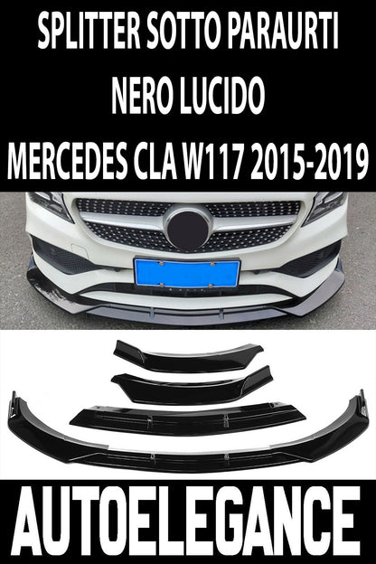 MERCEDES CLA W117 2015-2018 SPLITTER SOTTO PARAURTI ANTERIORE AMG NERO LUCIDO