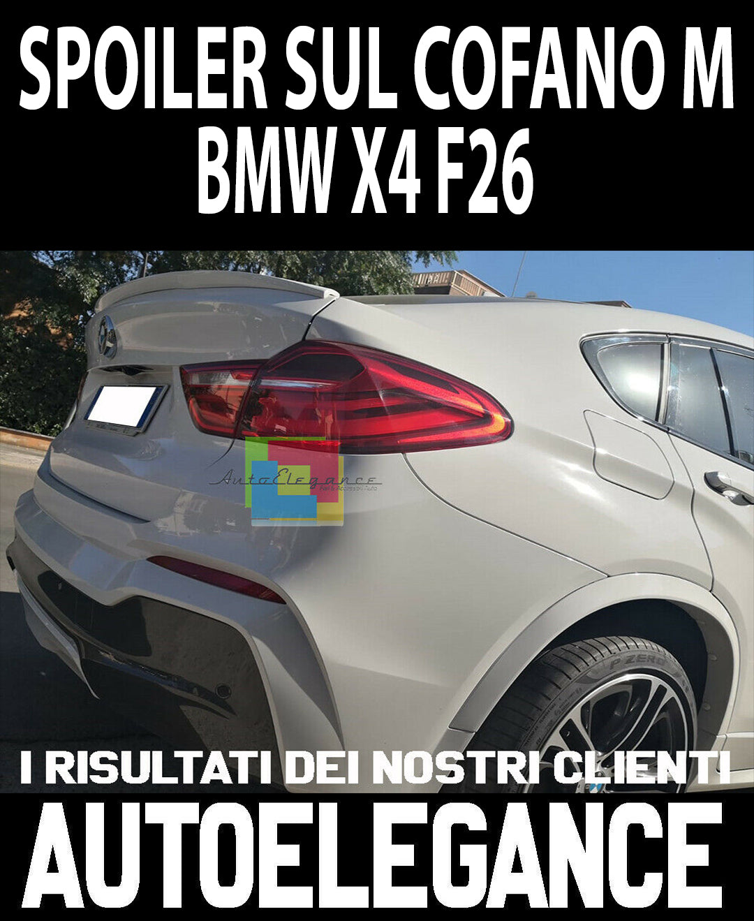 SPOILER POSTERIORE SUL COFANO BMW X4 F26 2014 IN POI .- TOP QUALITA&apos;