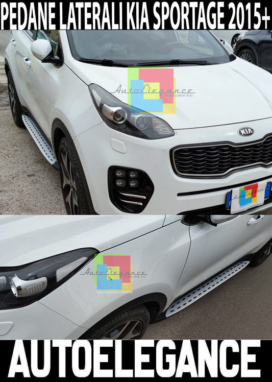 PEDANE LATERALI KIA SPORTAGE 2015+ SOTTO PORTA ACCIAIO INOX E PVC