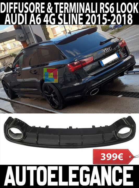 UNDER REAR BUMPER AND TIPPER AUDI A6 4G 2015-2018 SLINE DIFFUSER RS6