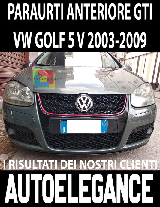 VW GOLF 5 2003-2008 - PARAURTI ANTERIORE DESIGN GTI CON GRIGLIA - IN ABS .-