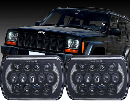 JEEP WRANGLER YJ CHEROKEE XJ NISSAN PATROL Y60 PAIR OF LED HEADLIGHTS