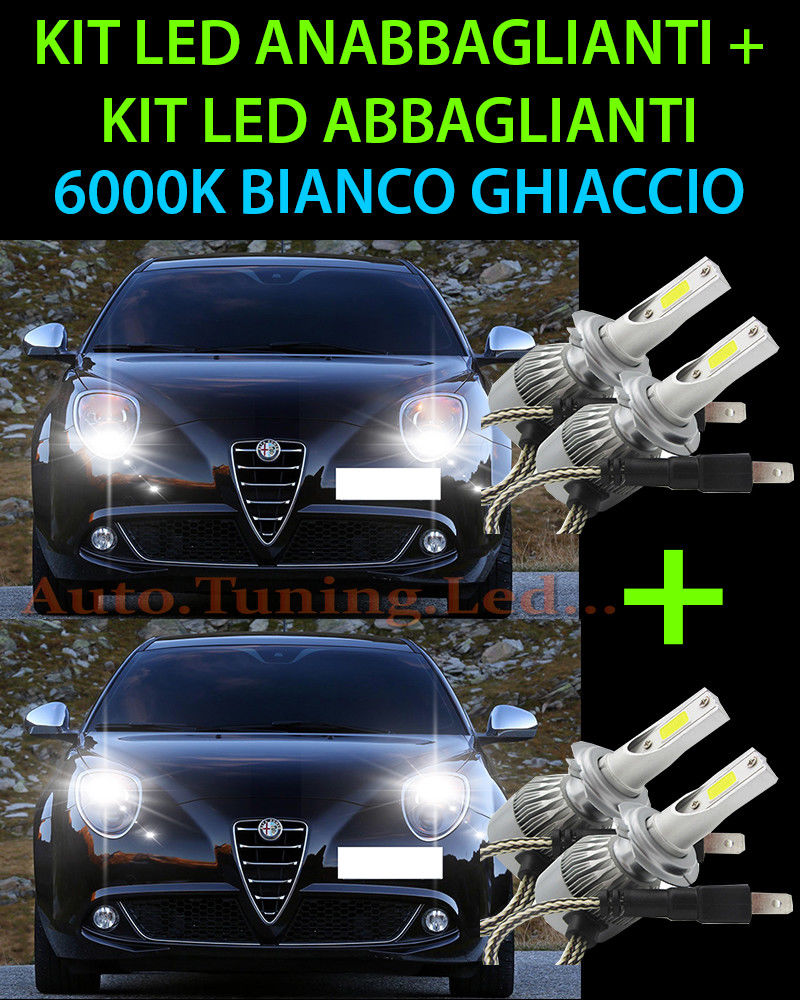 KIT LED LAMPADE ABBAGLIANTI & ANABBAGLIANTI PER ALFA ROMEO MITO 2008+ -.