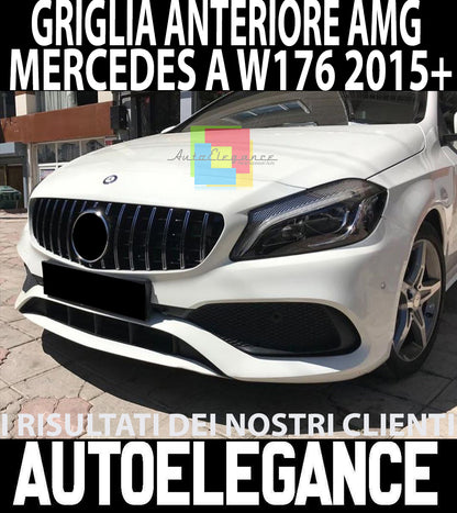 FRONT GRILLE SATIN PROFILES MERCEDES A CLASS W176 2015+ AMG GRILLE