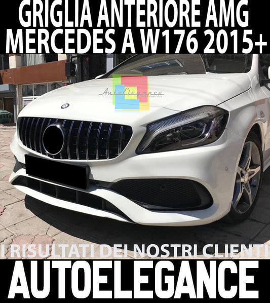 FRONT GRILLE SATIN PROFILES MERCEDES A CLASS W176 2015+ AMG GRILLE